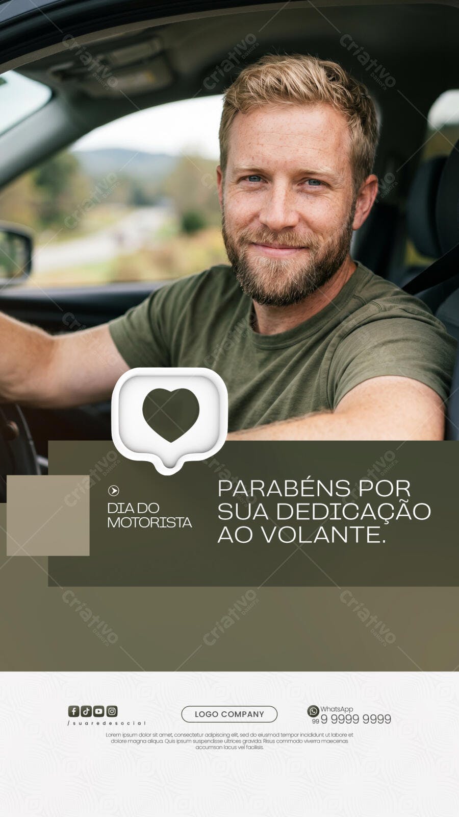 Story Dia do Motorista Homenagem PSD Editável
