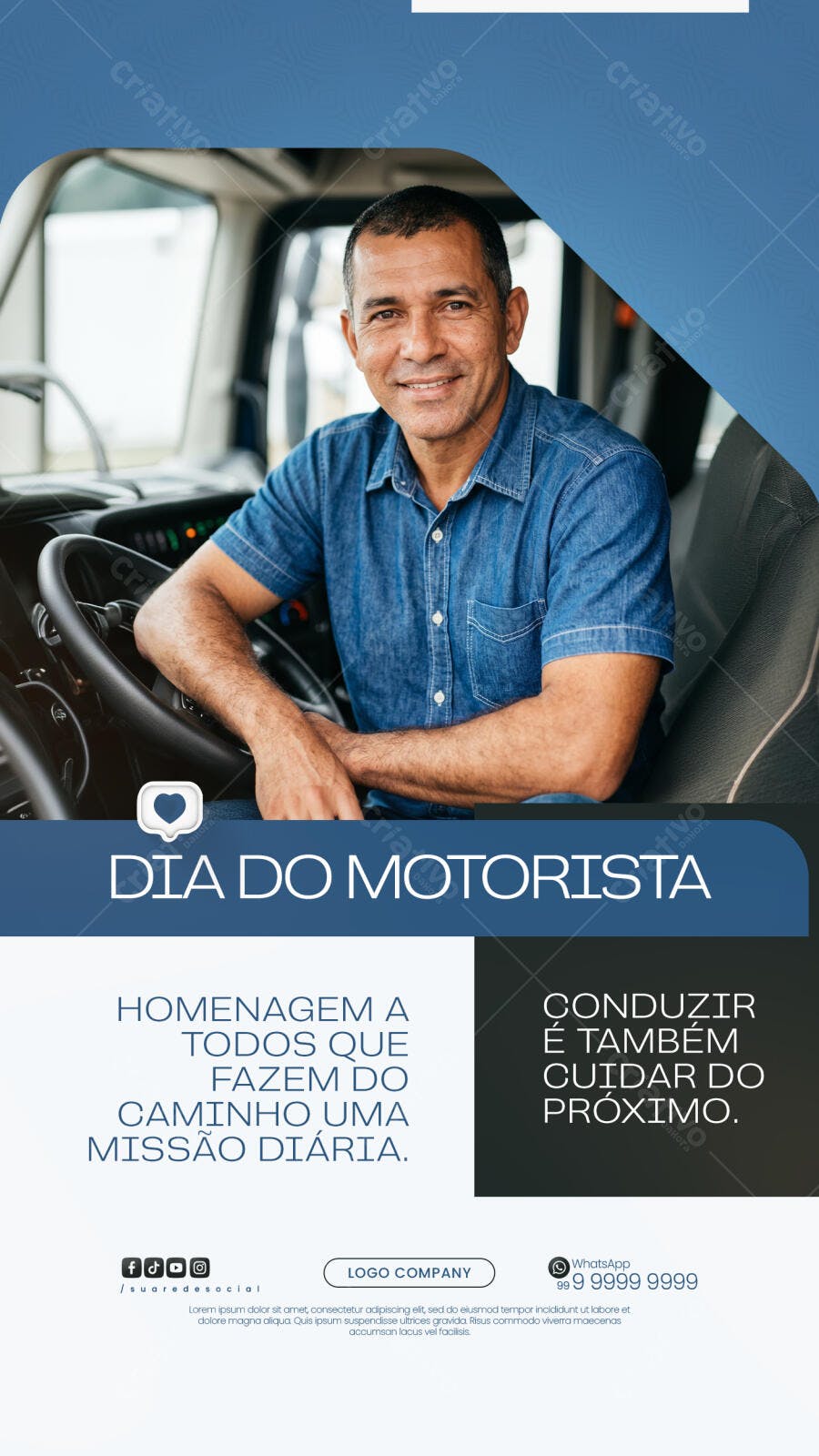 Story Dia do Motorista Homenagem PSD Editável