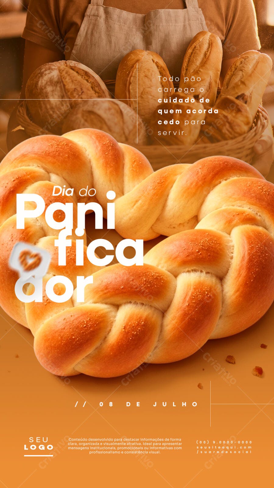 Story Dia do Panificador Padaria 8 de Julho PSD Editável