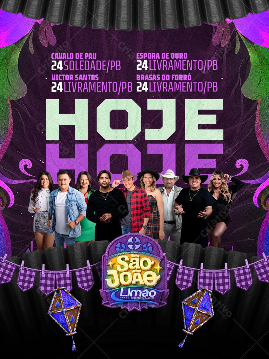 Flyer São João Festa Junina Arraial PSD Editável