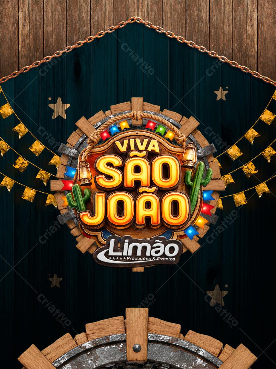 Flyer São João Festa Junina Arraial PSD Editável
