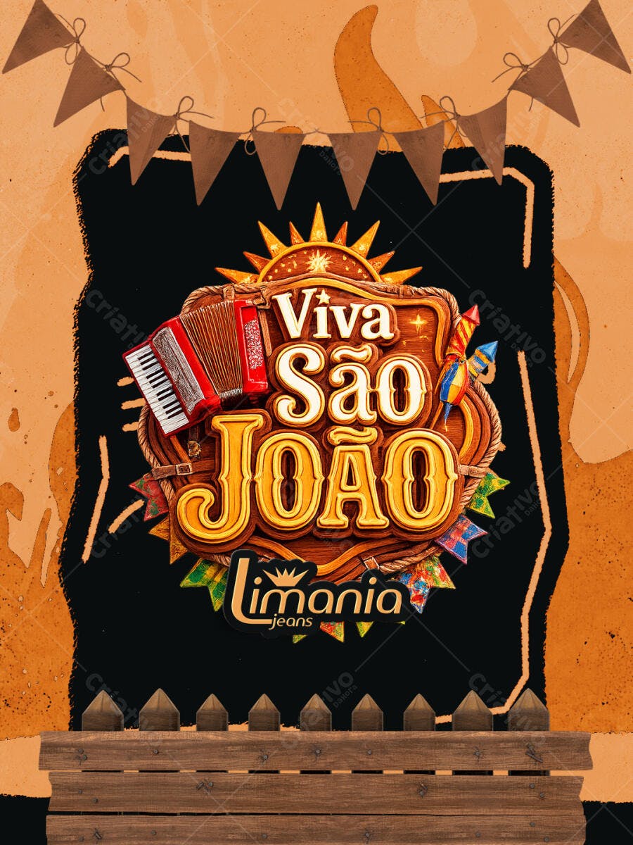 Flyer Viva São João Festa Junina Arraial PSD Editável