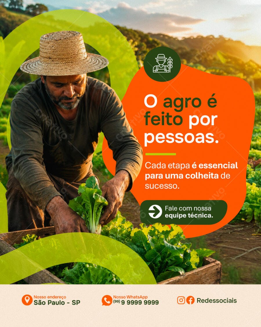 Post Instagram Agronegócio Agricultura PSD Editável