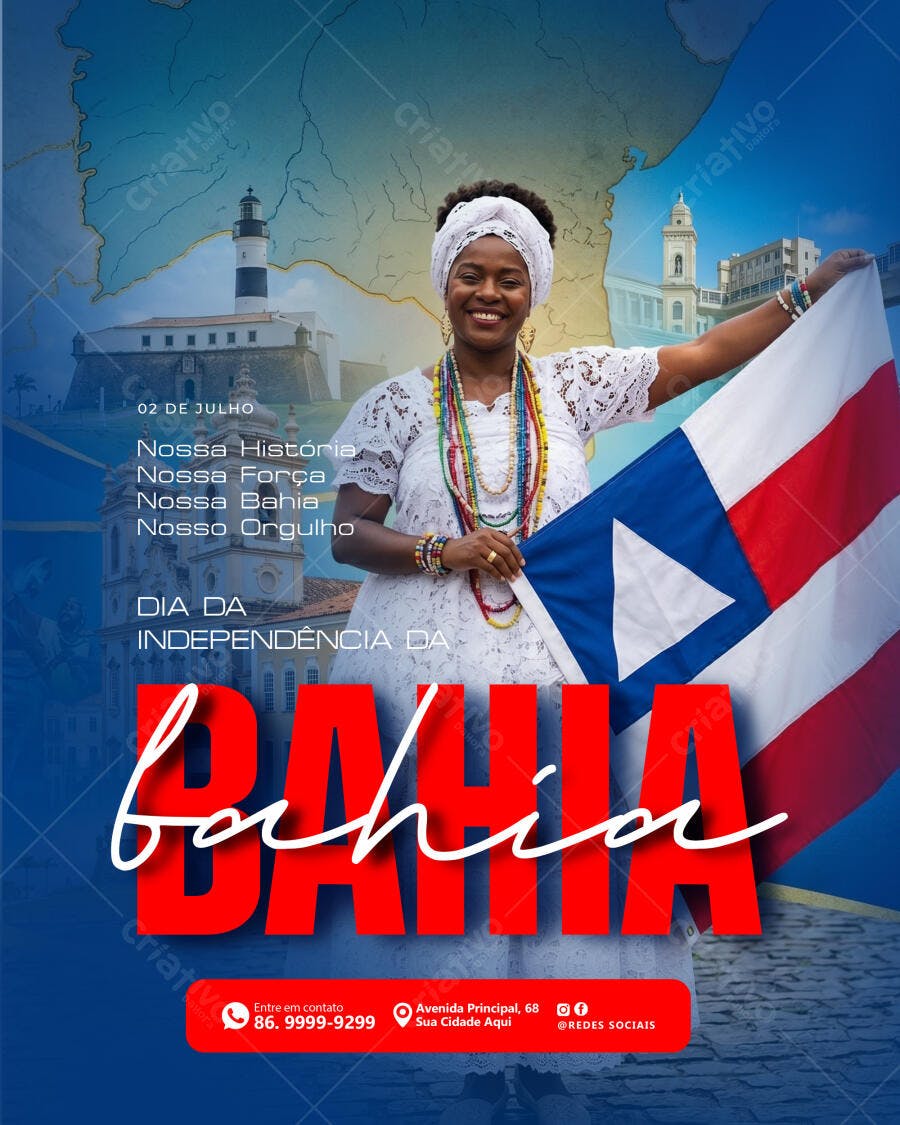 Post Instagram Dia da Independência da Bahia 2 de Julho PSD Editável