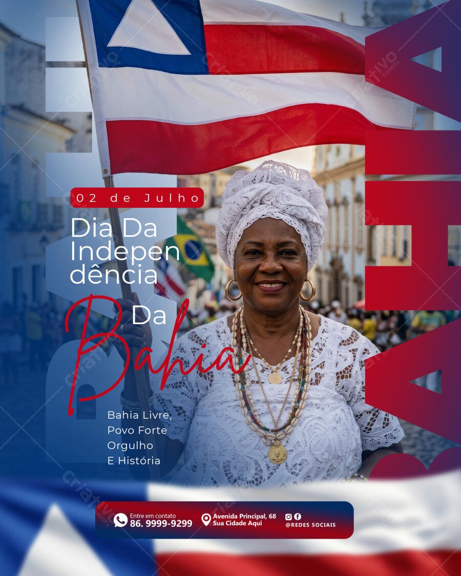 Post Instagram Dia da Independência da Bahia 2 de Julho PSD Editável