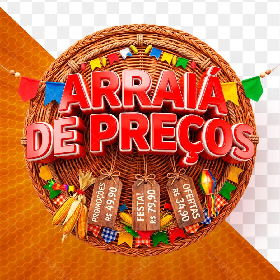 Arraiá de Preços Festa Junina PSD Editável