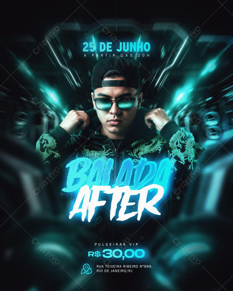 Flyer Balada After Festa Junho PSD Editável