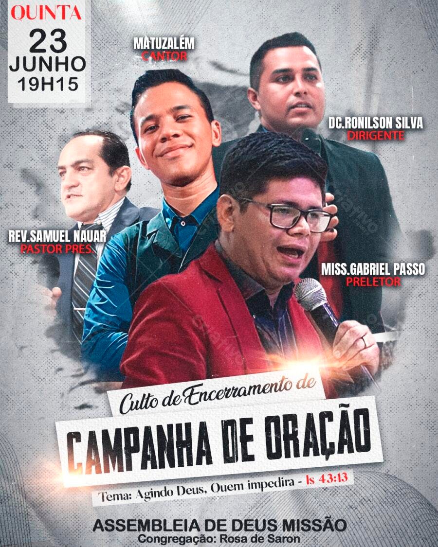 Flyer Campanha de Oração Igreja Evangélica PSD Editável