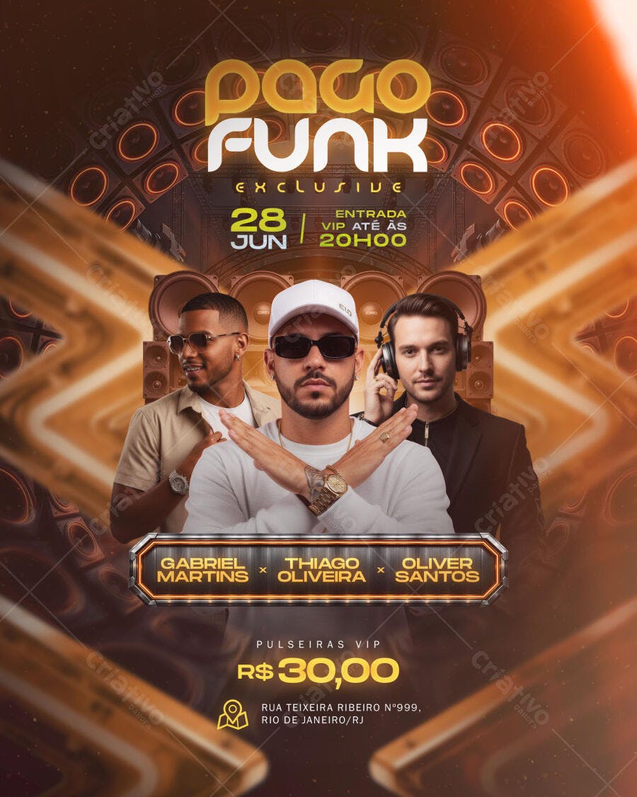 Flyer Pagode Funk Festa Junina Junho PSD Editável