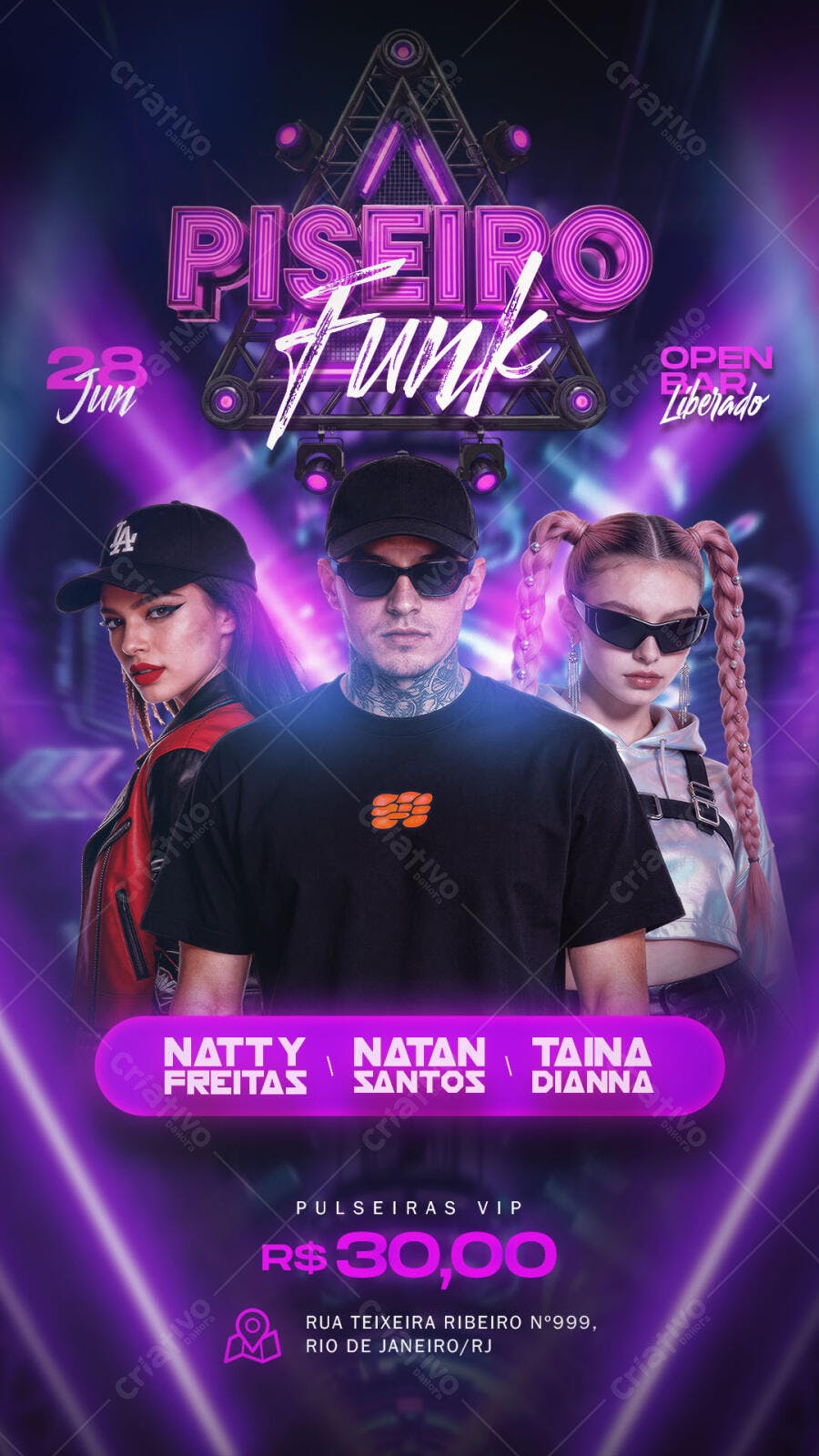 Flyer Piseiro Funk Festa Junina Junho PSD Editável