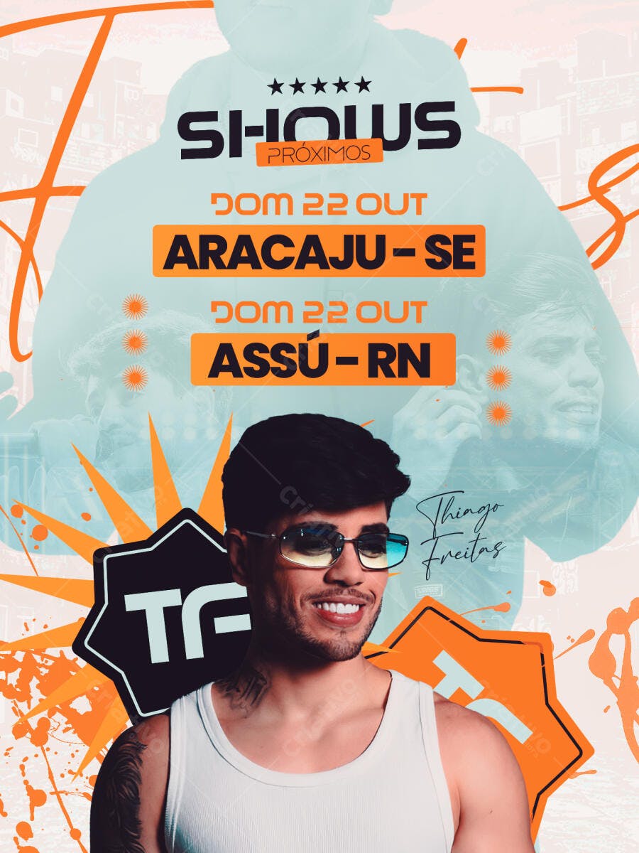 Flyer Shows Próximos Eventos Outubro PSD Editável
