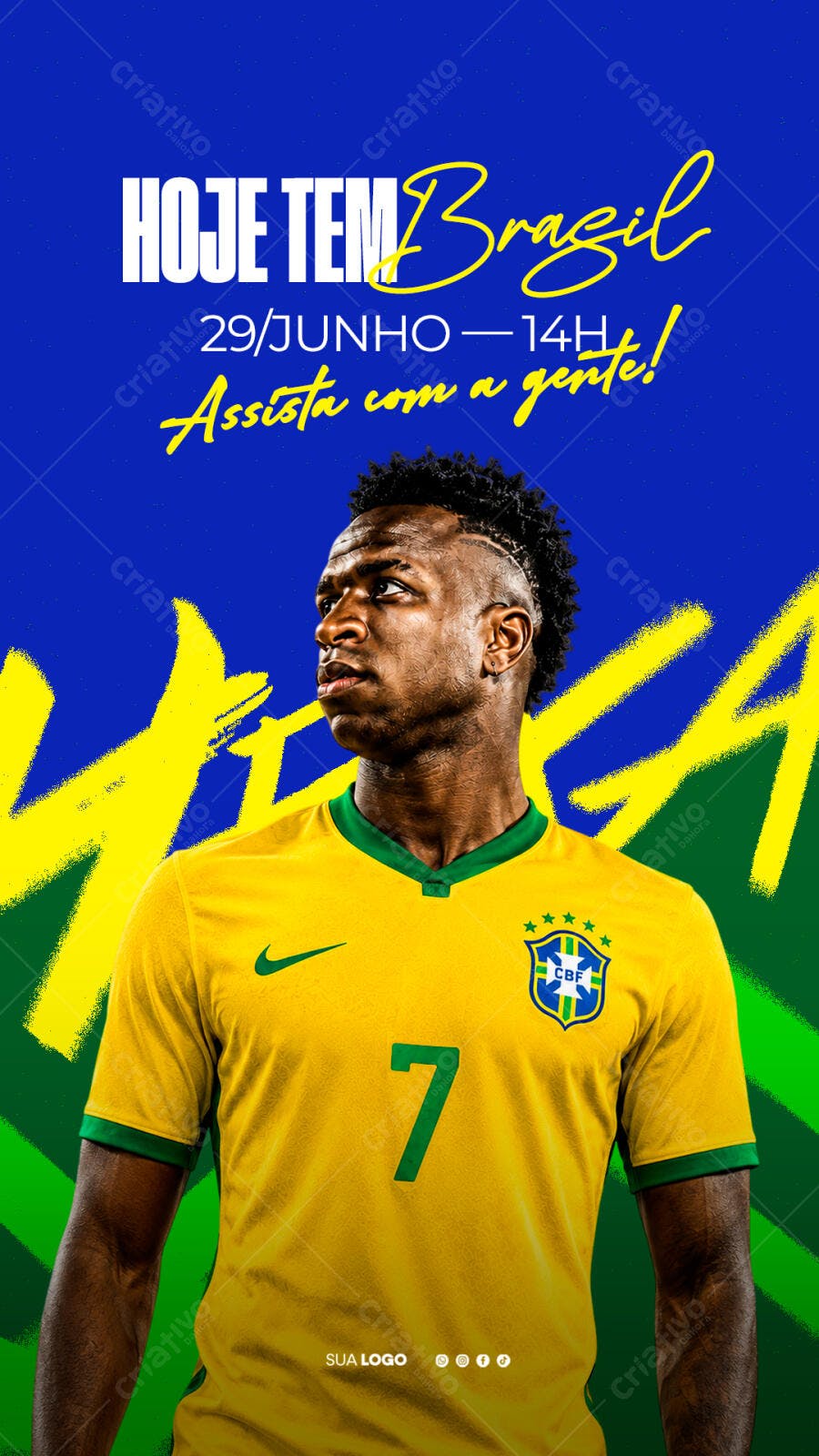 Post Copa do Mundo Brasil Futebol PSD Editável