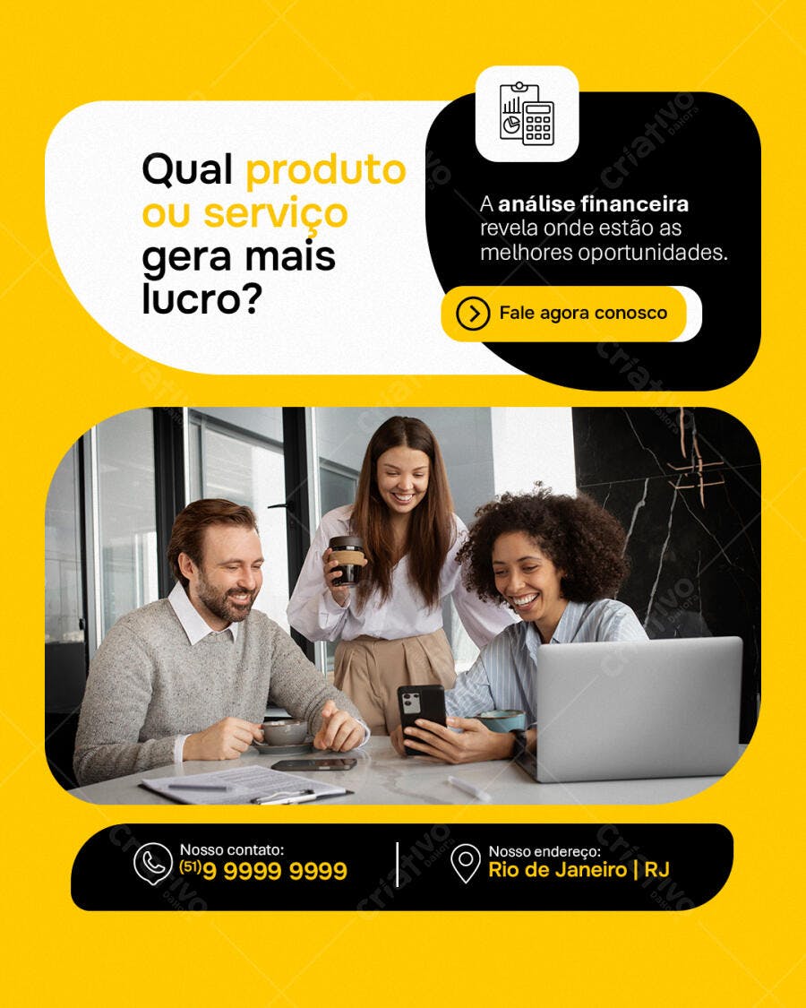 Post Instagram Análise Financeira Consultoria PSD Editável