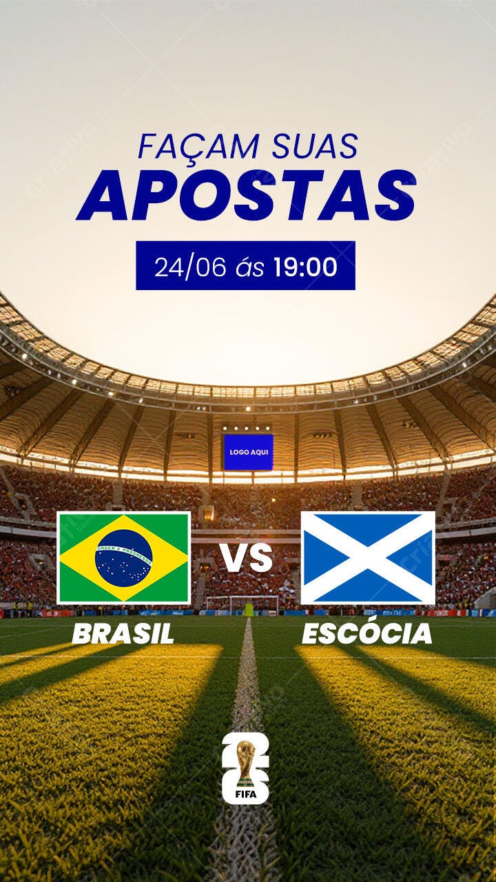 Post Instagram Apostas Futebol Brasil Escócia PSD Editável