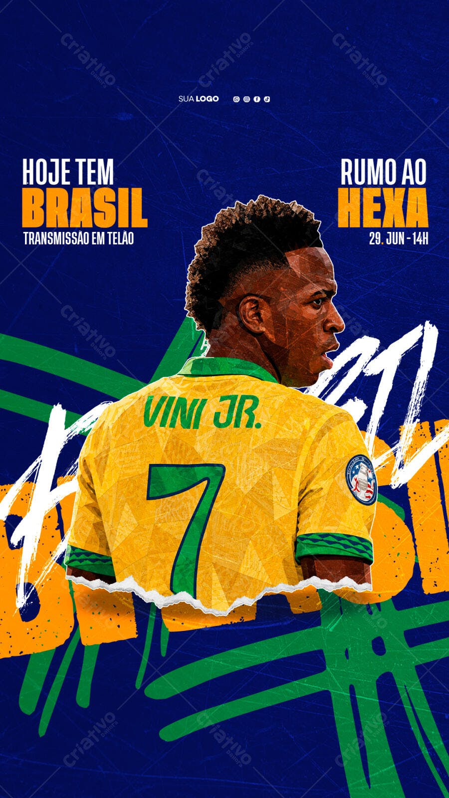 Post Instagram Brasil Futebol Copa PSD Editável