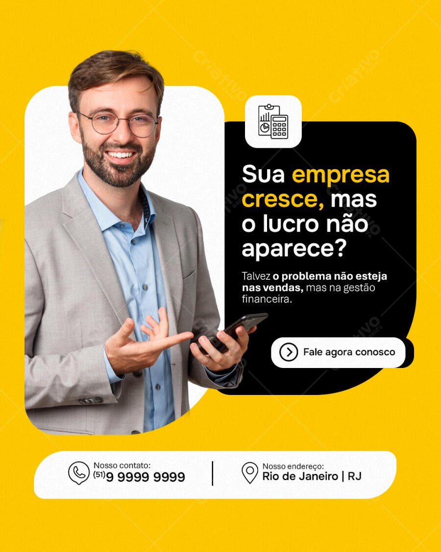 Post Instagram Consultoria Financeira PSD Editável