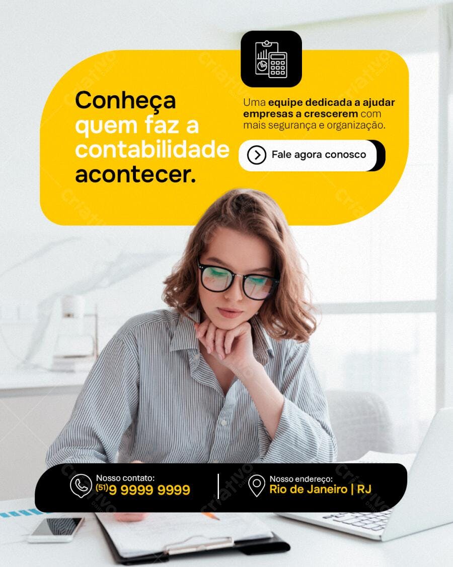 Post Instagram Contabilidade Agência Digital PSD Editável