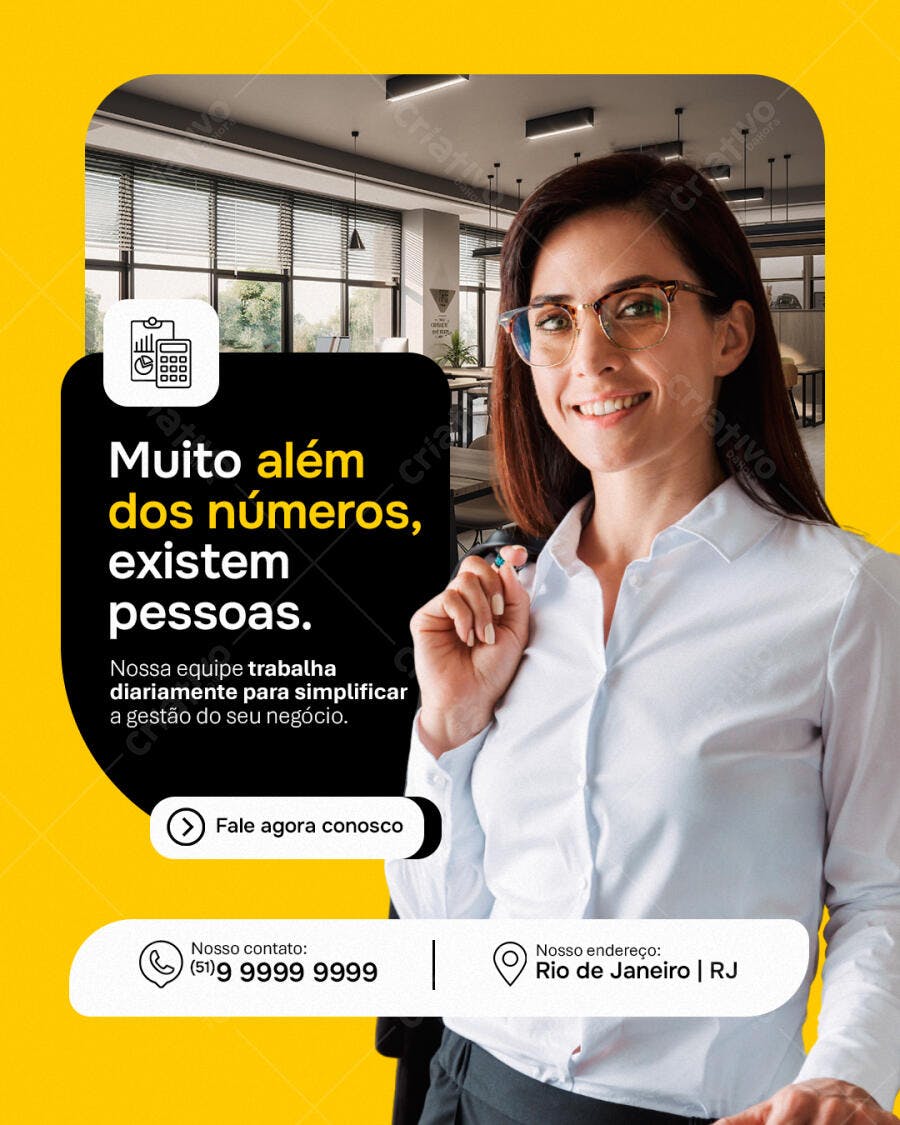 Post Instagram Contabilidade Gestão Negócios PSD Editável