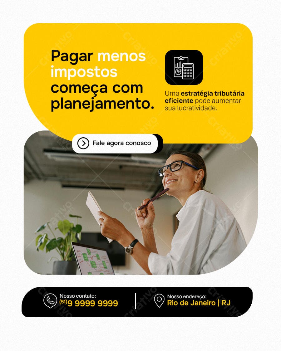 Post Instagram Contabilidade Planejamento Tributário PSD Editável