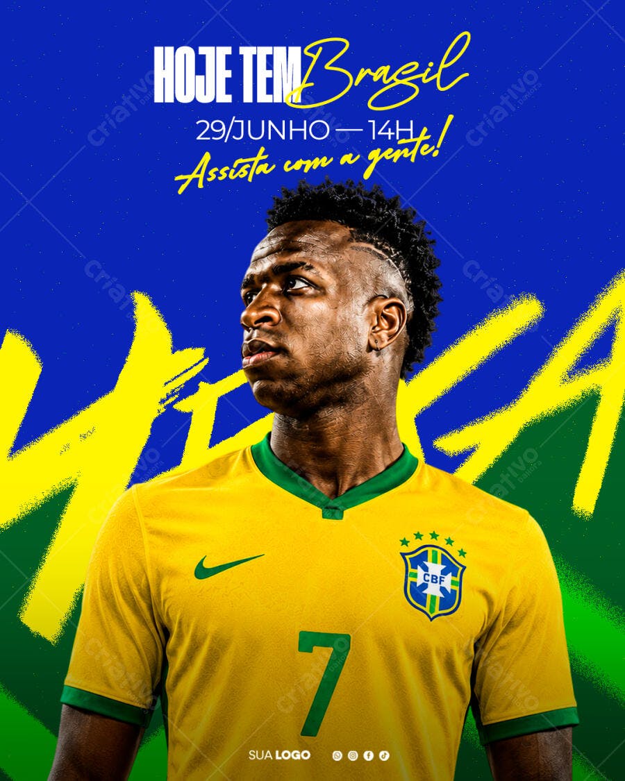 Post Instagram Copa do Mundo Brasil Junho PSD Editável