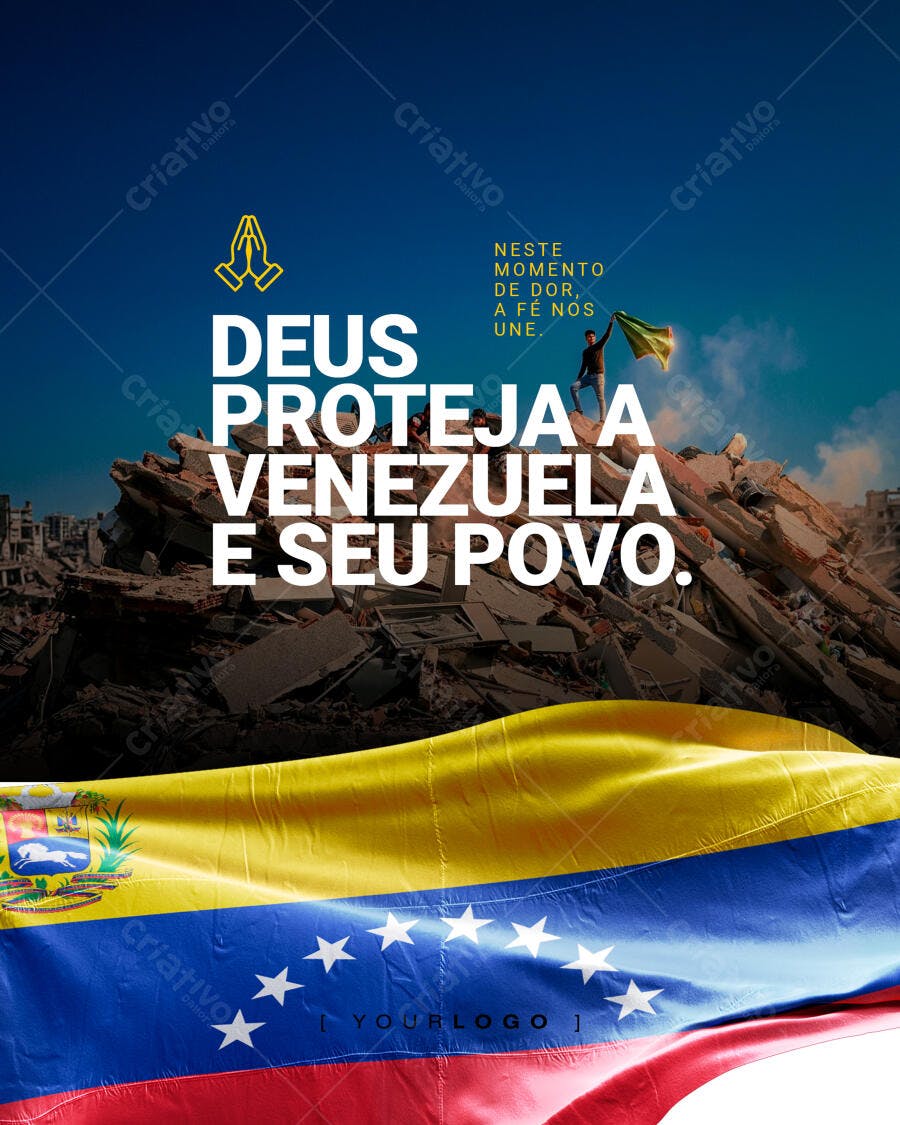 Post Social Media Oração Venezuela PSD Editável
