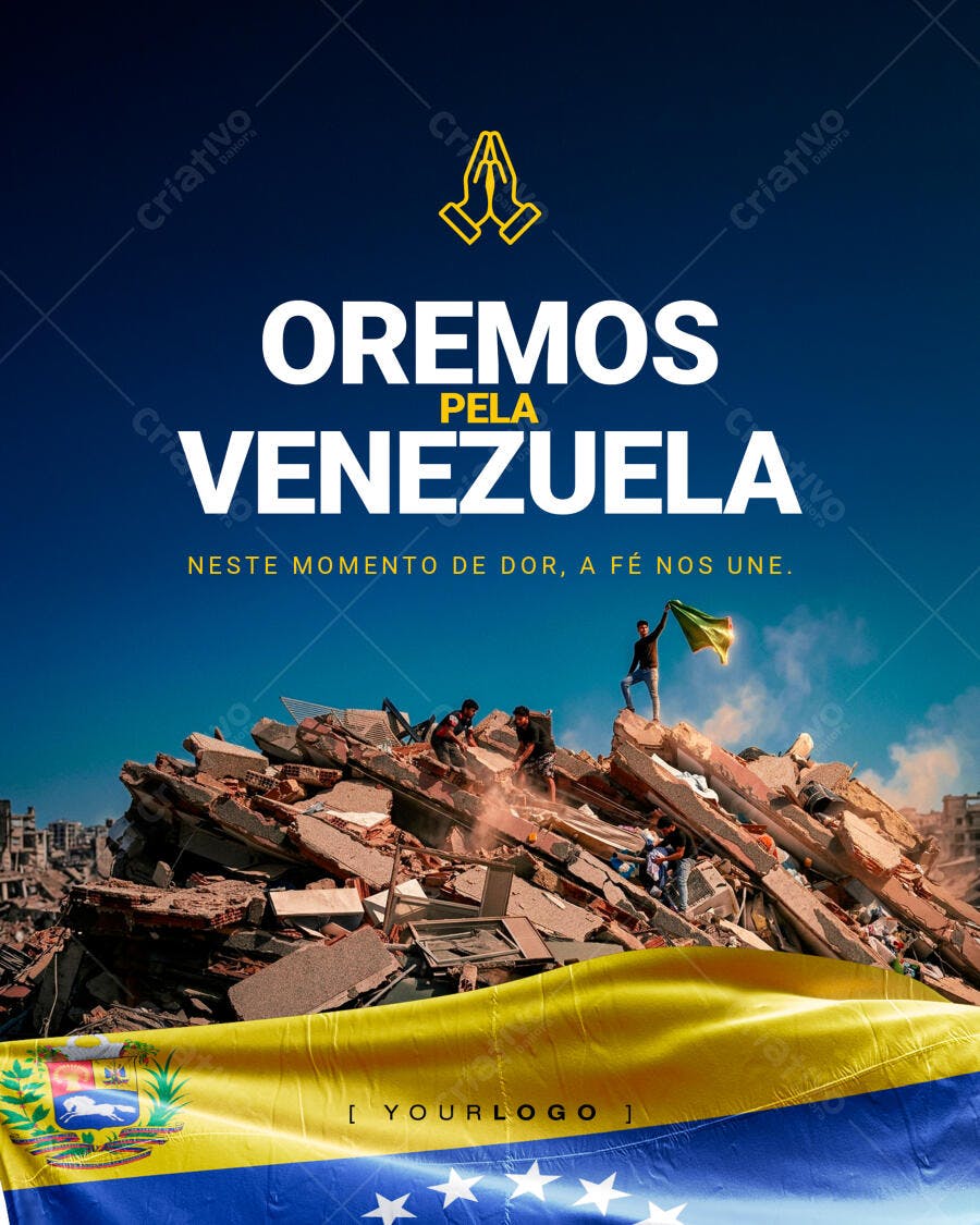 Post Social Media Oremos Pela Venezuela PSD Editável