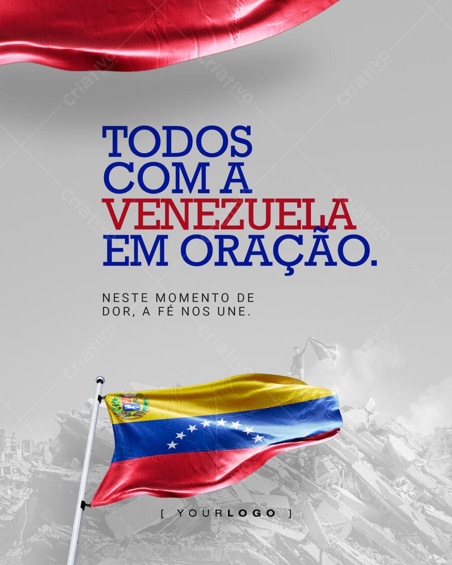 Post Social Media Venezuela Em Oração PSD Editável