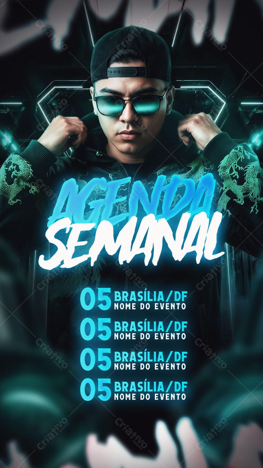 Story Instagram Agenda Semanal Eventos Balada PSD Editável
