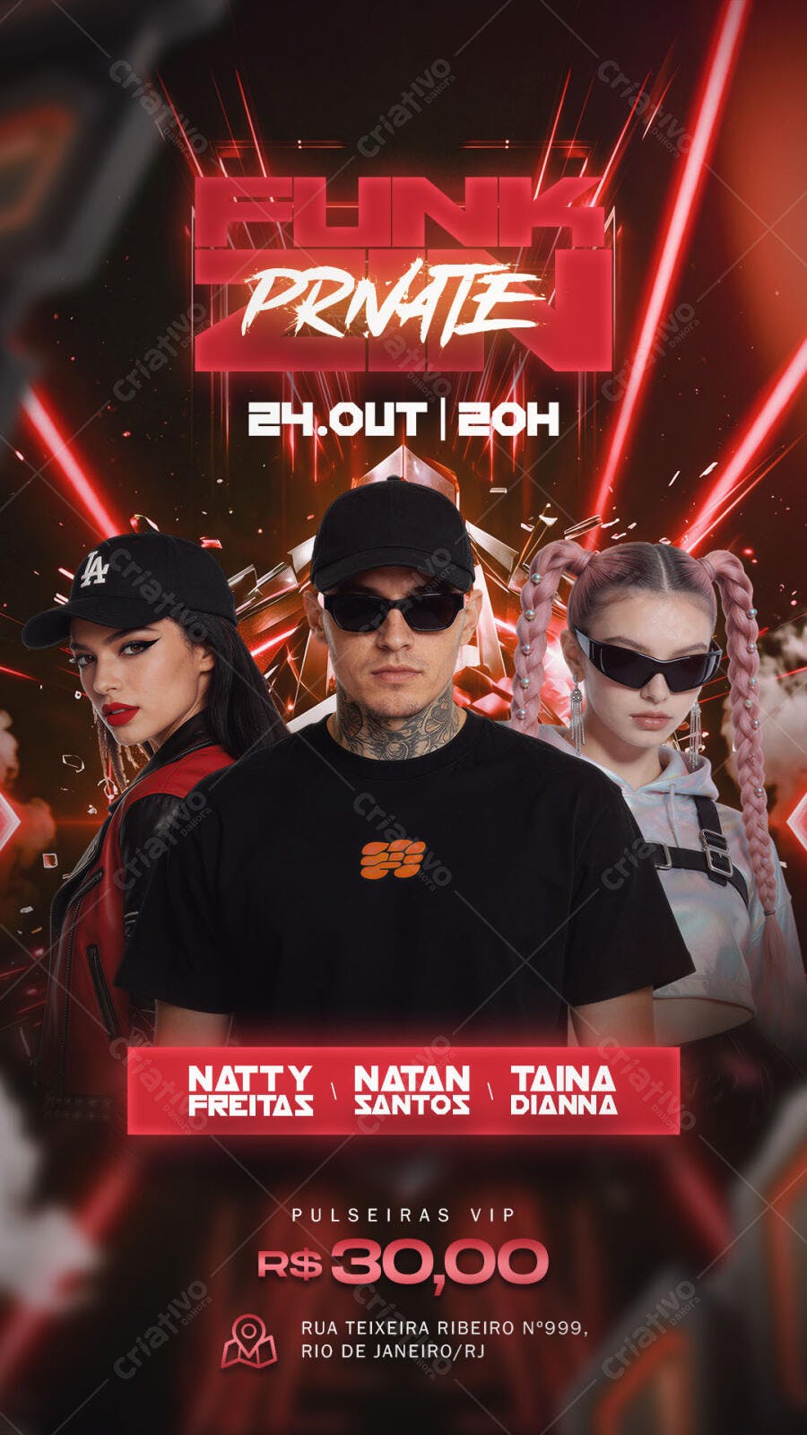 Story Instagram Festa Funk Private Outubro PSD Editável
