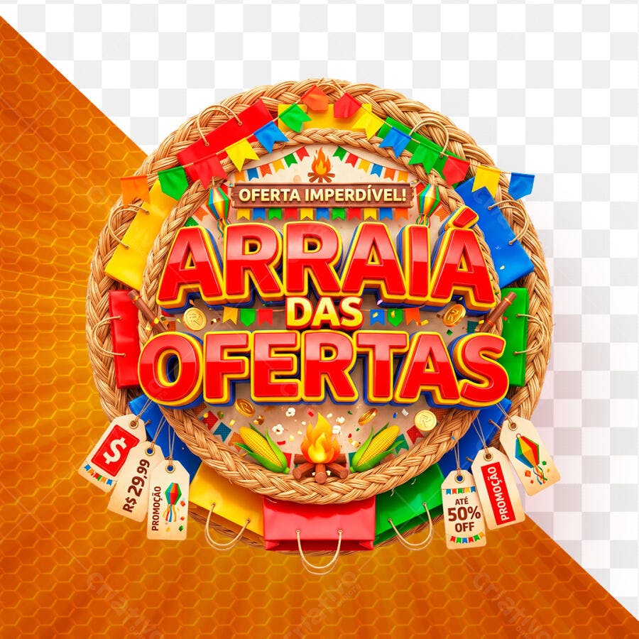 Arraiá das Ofertas Festa Junina PSD Editável