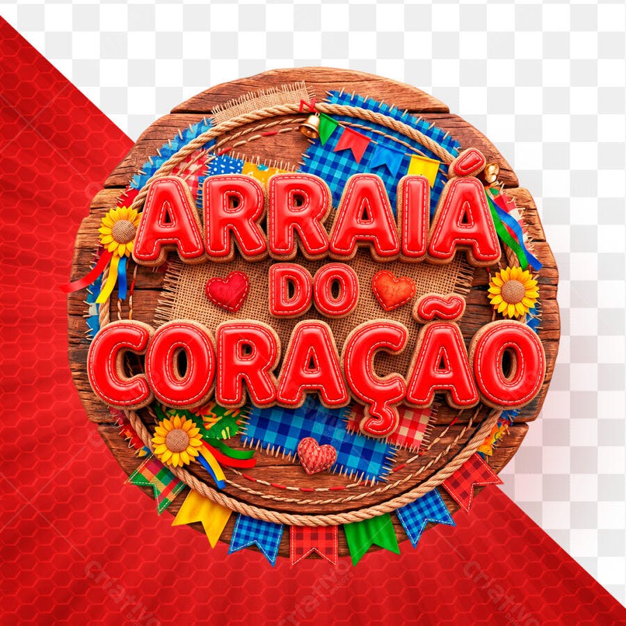 Arraial do Coração Festa Junina PSD Editável