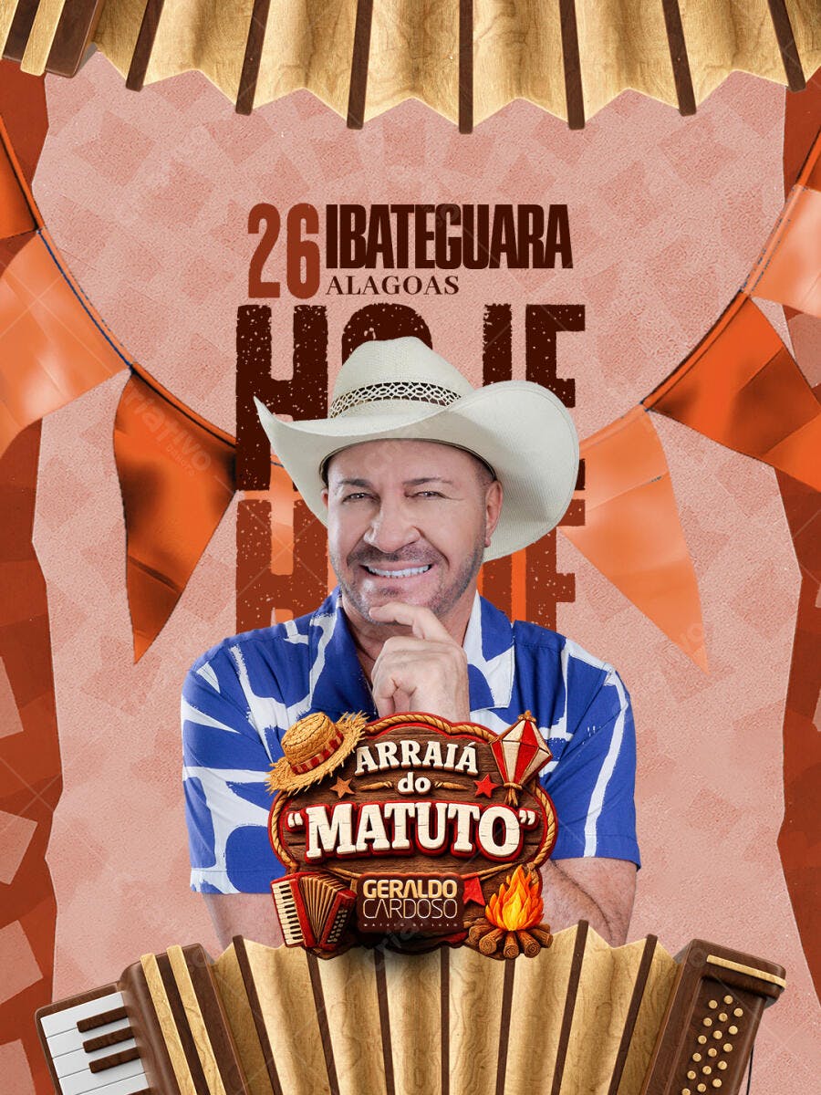 Flyer Festa Junina Arraiá do Matuto PSD Editável