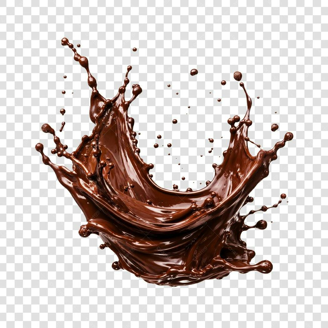 Foto Recortada Salpico Chocolate Líquido PNG Fundo Transparente