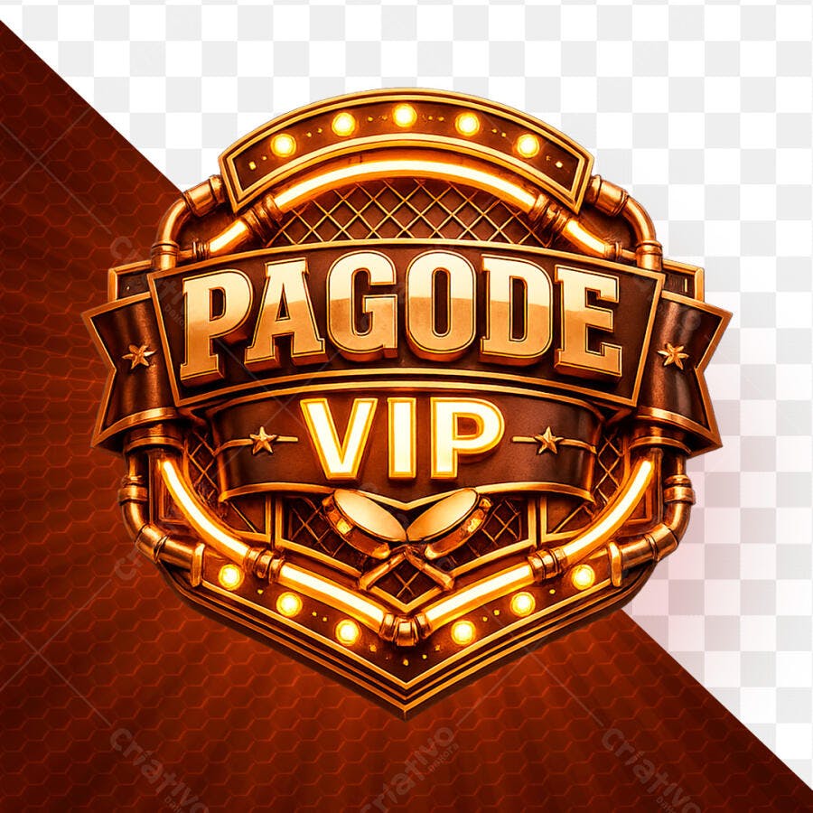 Logo Pagode VIP Evento Musical PSD Editável
