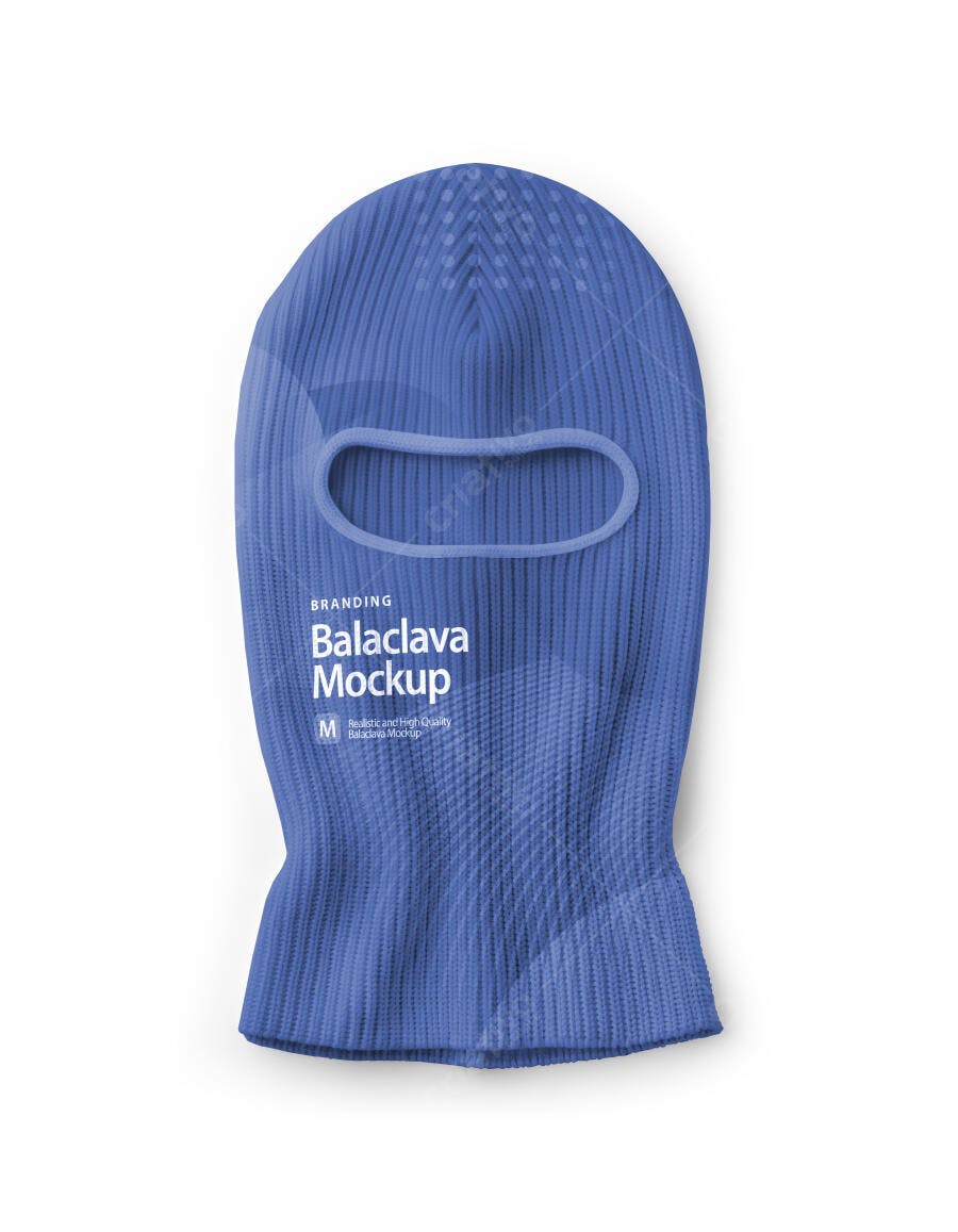 Mockup Balaclava Azul Frontal Tecido Editável