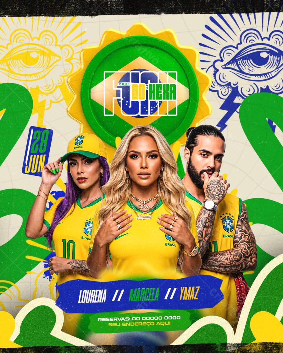 Post Instagram Copa do Hexa Futebol PSD Editável