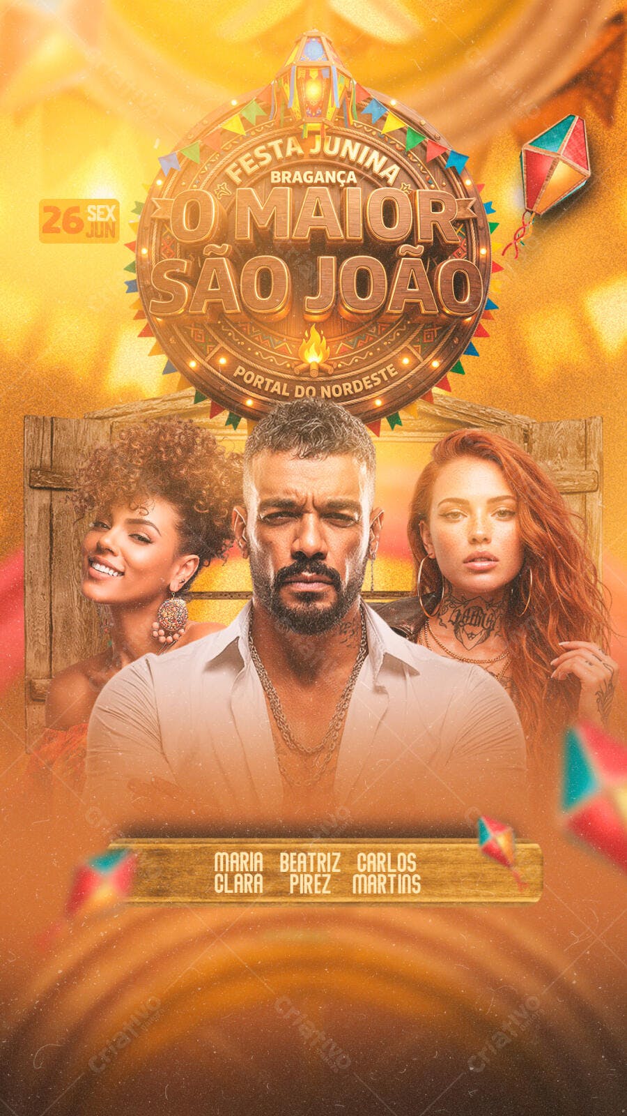 Story Festa Junina São João Bragança PSD Editável