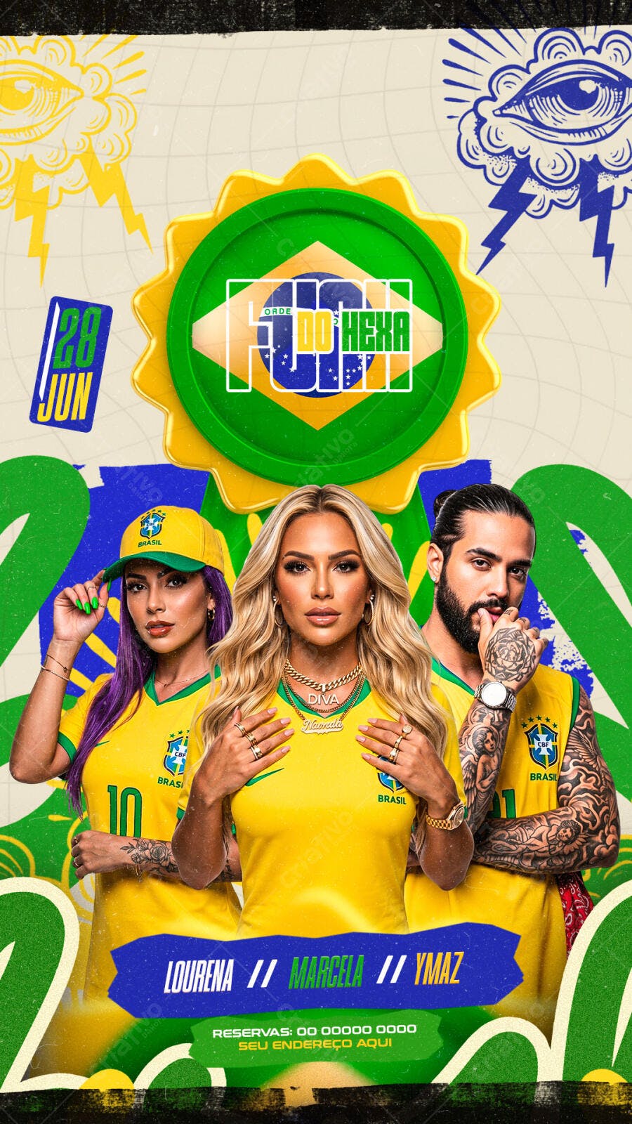 Story Instagram Copa do Hexa Junho PSD Editável
