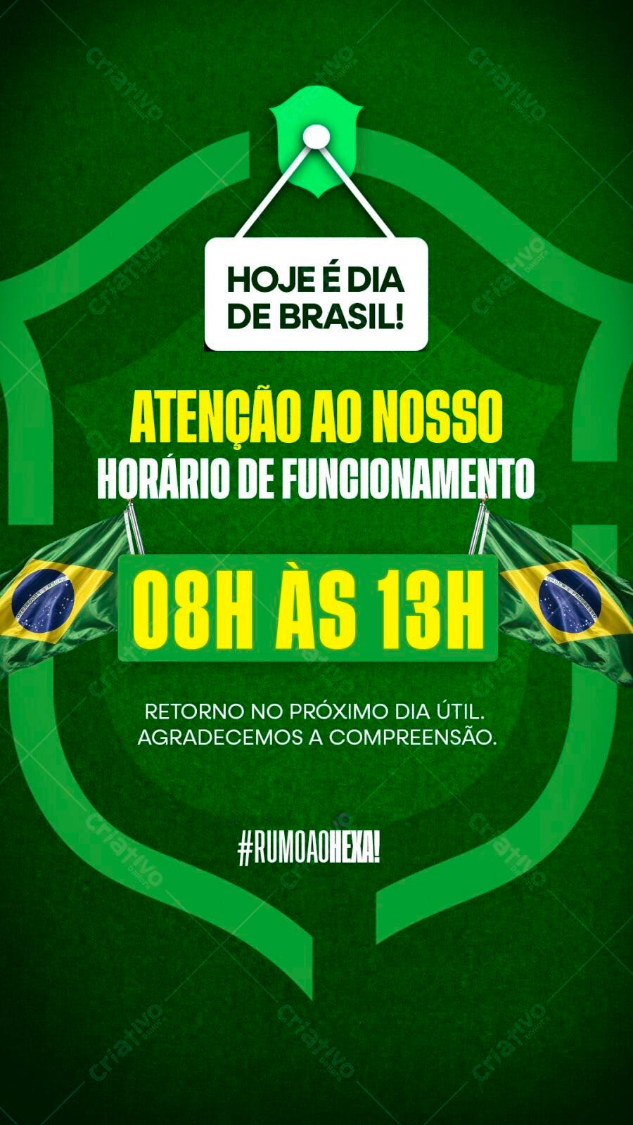 Story Instagram Horário Funcionamento Copa Brasil PSD Editável