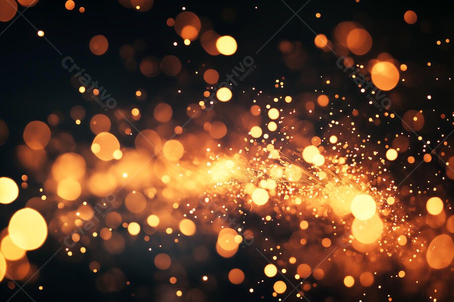 Foto Bokeh Dourado Brilhante Fundo Escuro Abstrato