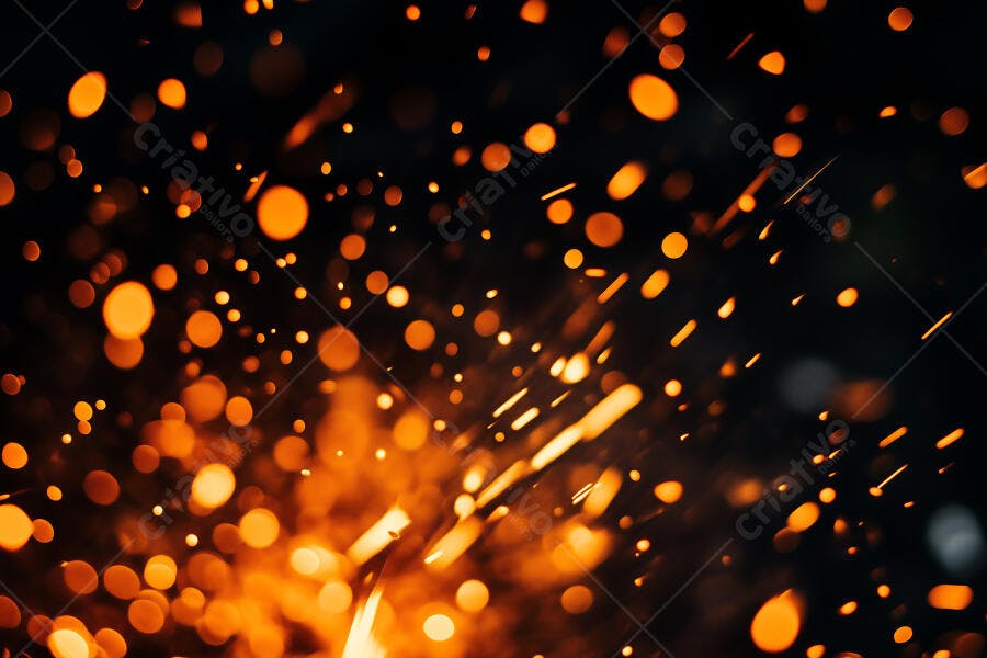 Foto Faíscas Fogo Bokeh Laranja Escuro Abstrato