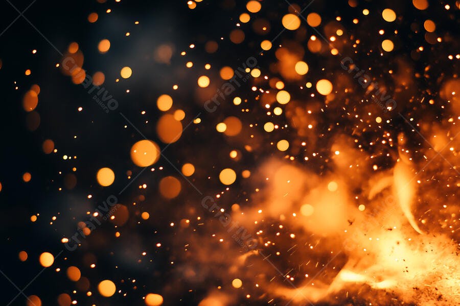 Foto Fogo Faíscas Brilho Laranja Escuro Bokeh