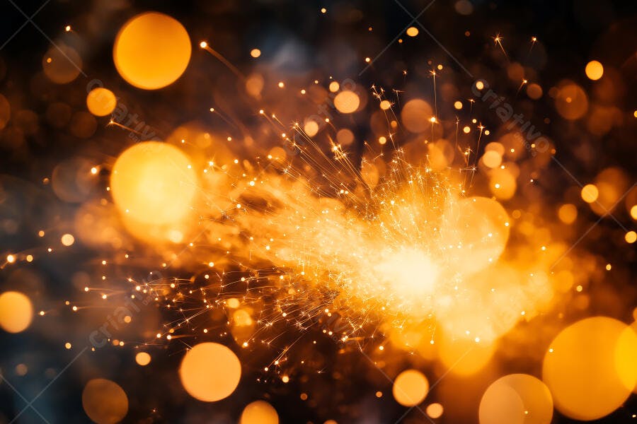 Foto Fundo Abstrato Bokeh Dourado Faíscas Brilhantes Escuro