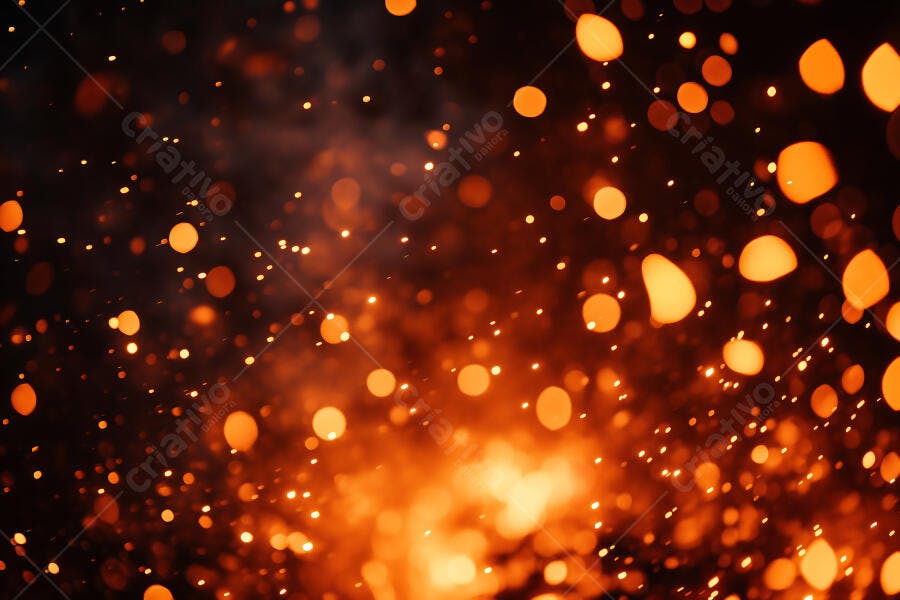 Foto Fundo Abstrato Faíscas Fogo Bokeh Laranja Escuro