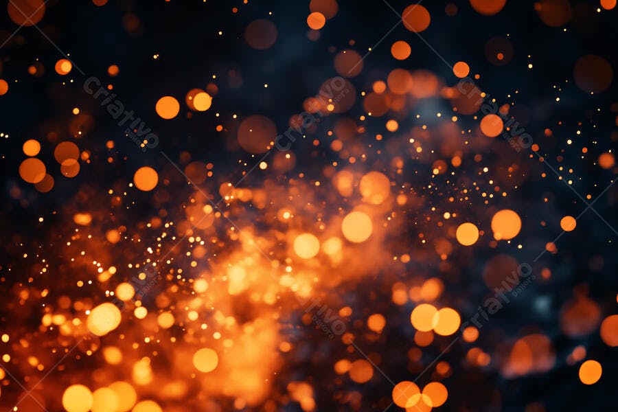 Fundo Abstrato Bokeh Luzes Laranjas Brilhantes Escuro