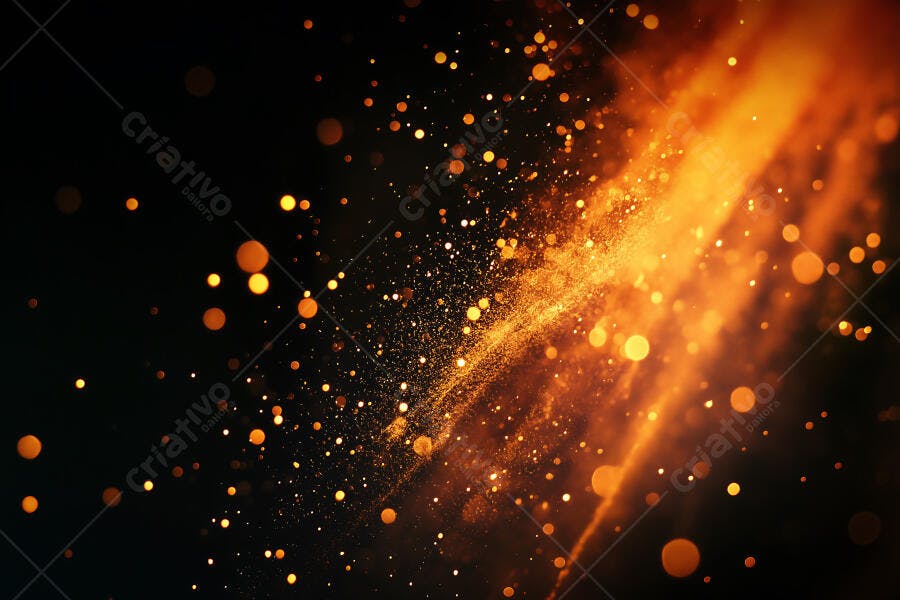 Fundo Abstrato Partículas Douradas Brilhantes Foco Suave