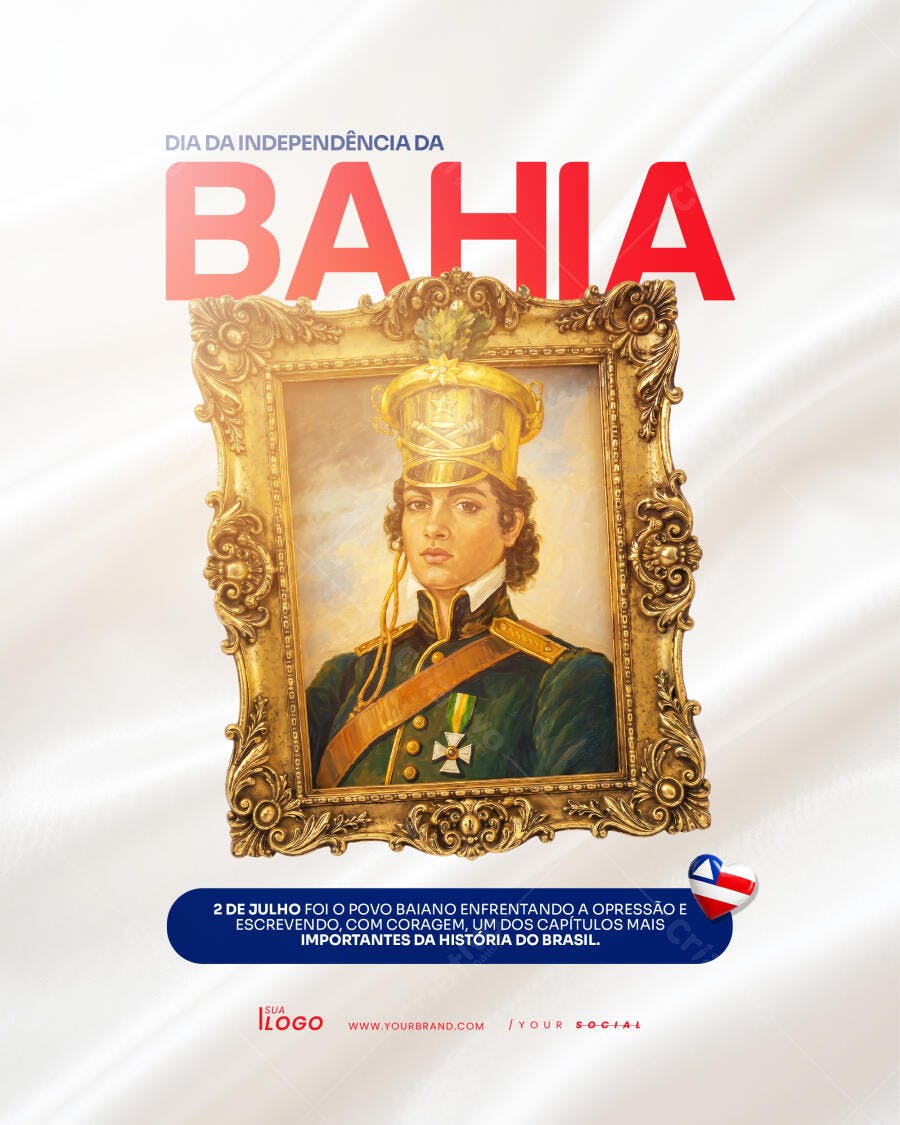 Post Instagram Dia da Independência da Bahia 2 de Julho PSD Editável