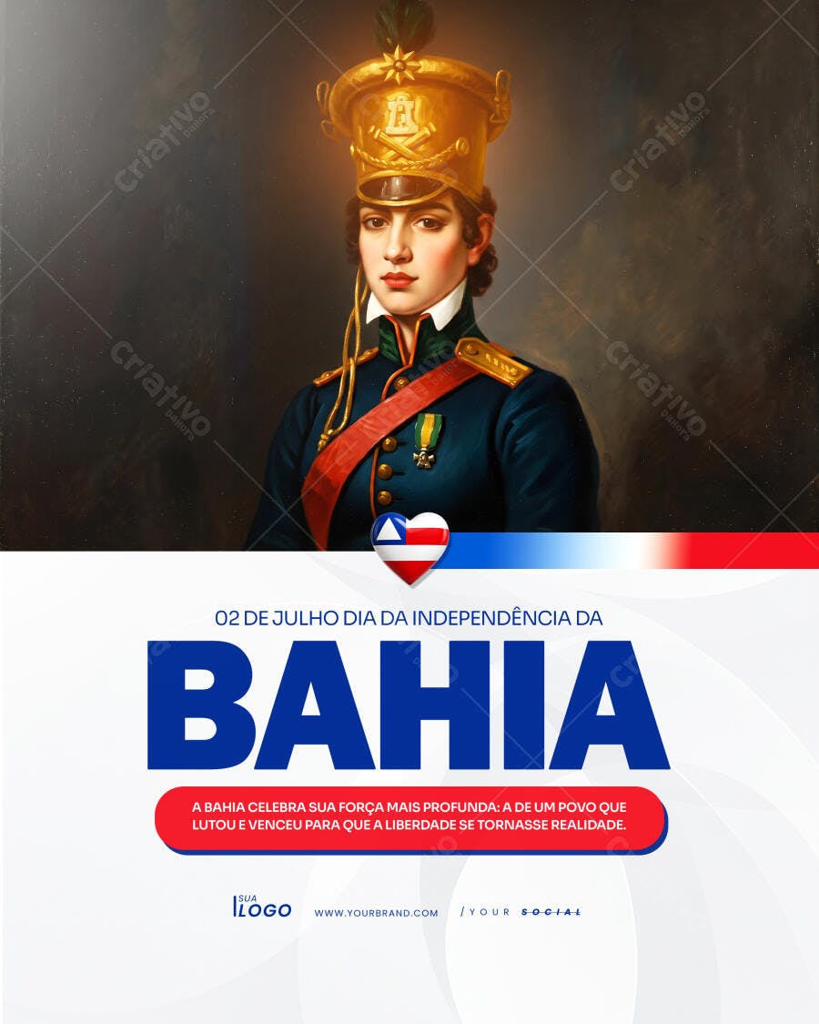 Post Instagram Dia Independência da Bahia 02 Julho PSD Editável