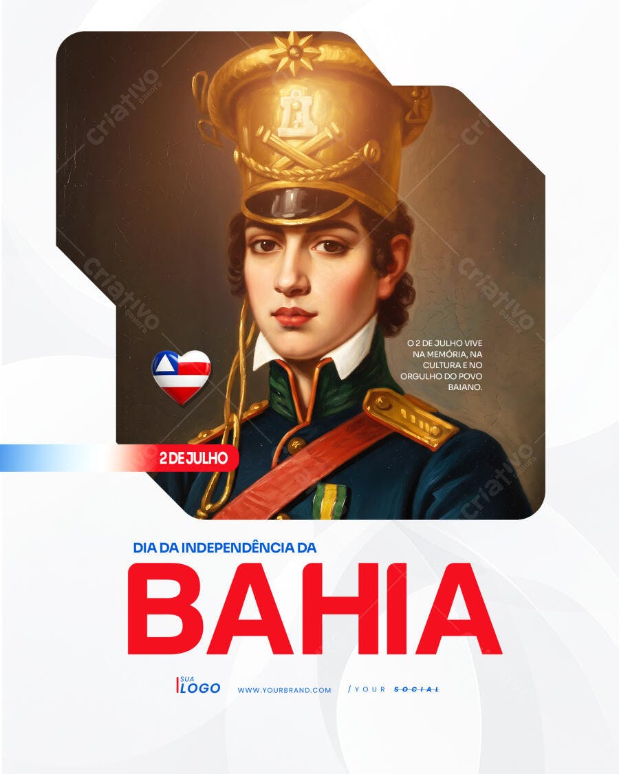 Post Instagram Independência da Bahia 2 de Julho PSD Editável