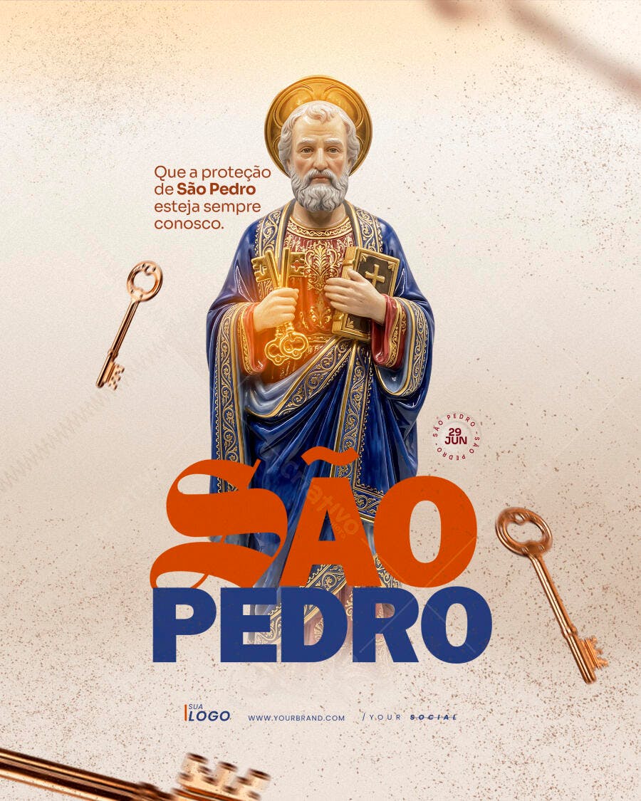 Post Instagram São Pedro 29 Junho PSD Editável